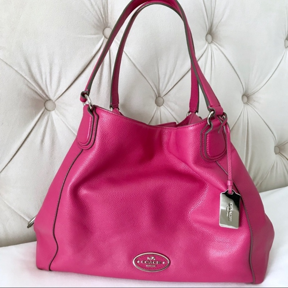 Coach 33547 Refined Pebble Leather Edie Shoulder - Picture 11 of 14